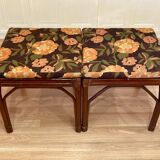 Rattan bench or pair of stools 1950.