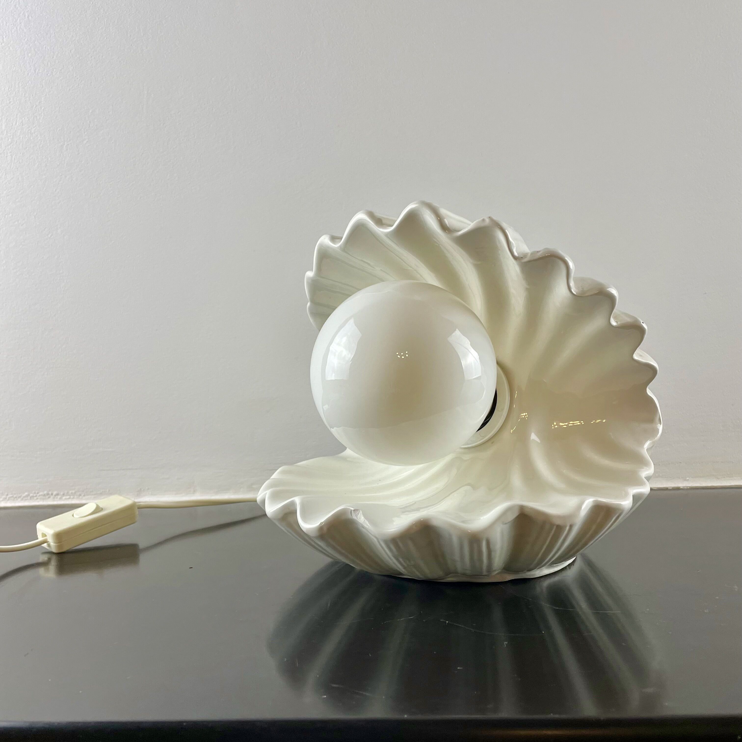 Ceramic shell lamp, circa 1970