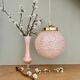 Vintage art deco globe pendant light in pale pink Clichy glass