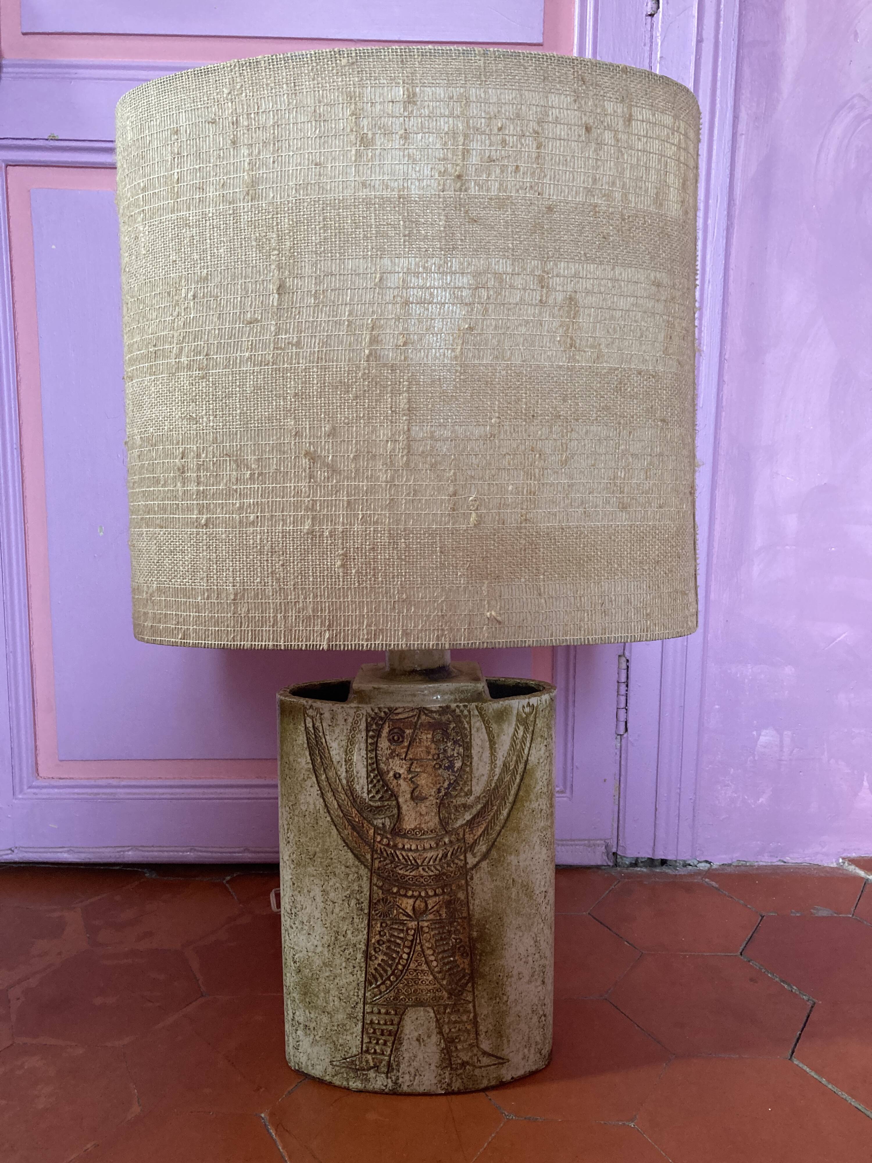 Vintage Roger Capron and Jean Derval ceramic lamp