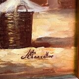 John Russel Chancellor (1925-1984) rare on the market, oil on canvas, marine, boats