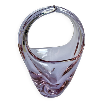 Panier en verre vintage de Miroslav Klinger, années 1960