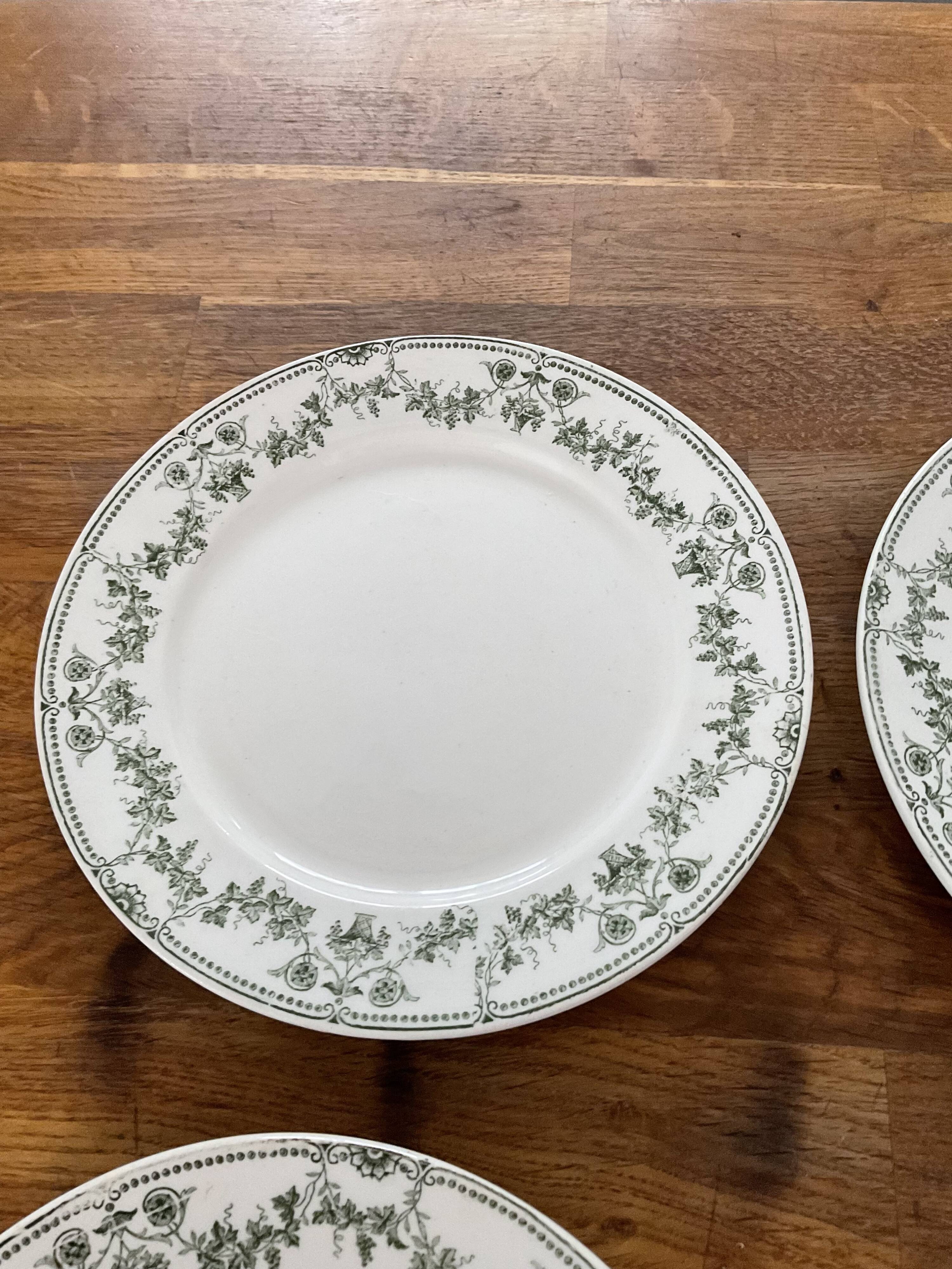 6 flat dessert plates. Badonvillers.model champagne