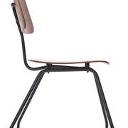 Curved plywood and metal chair, 1950s, set of 4