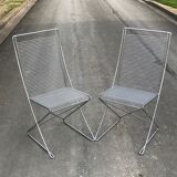Paire de chaises Wire Till Behrens design annees 80