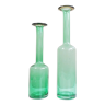 Vases bouteilles en verre vert de Villeroy et Boch