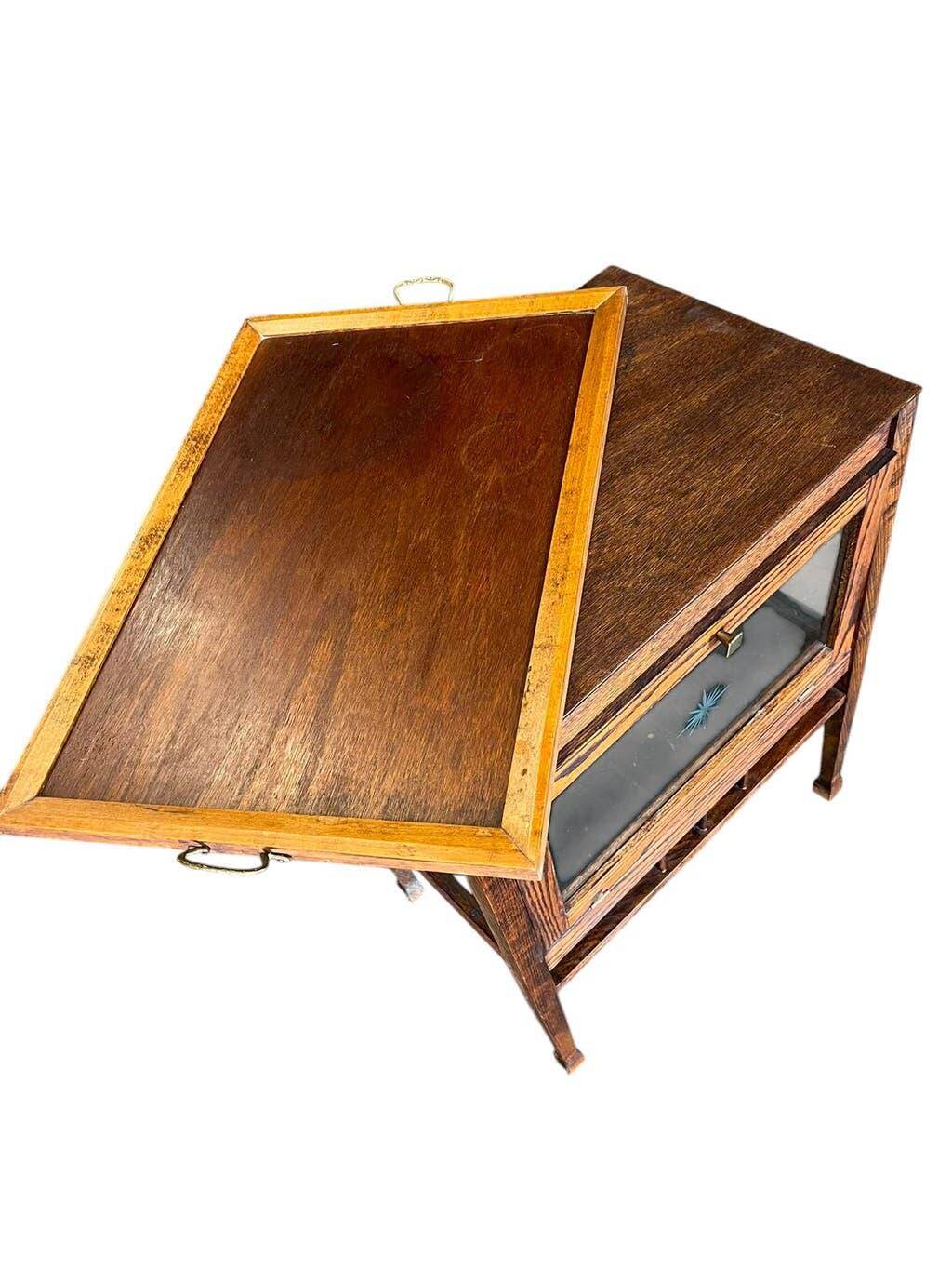 Vitrine / meuble à thé / meuble vitrine vintage en bois