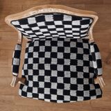 Fauteuil Louis XV style damier
