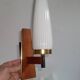 2x Danish Design 50s 60s Wall Lamps, Teak & Brass Sconces