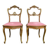 Pair of Louis XV Style Mahogany Chairs