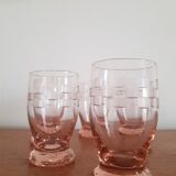 Set of 5 pink glasses