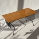 Mid-century metal and wood coffee table with magazine rack, Italy