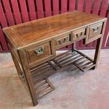 Ancien bureau en bois d'orme, époque Qing du XIXème siècle, ouvrant en façade par 4 tiroirs