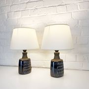 Paire de petites lampes en grès bleu Søholm par Einar Johansen Danemark