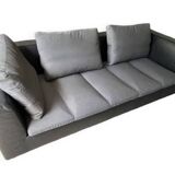 Canapé en cuir gris « Feng » de Didier Gomez pour Ligne roset