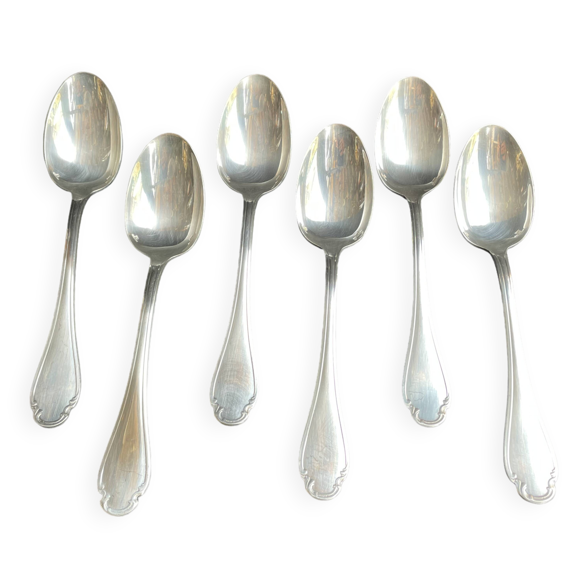 6 Christofle Pompadour Table Spoons