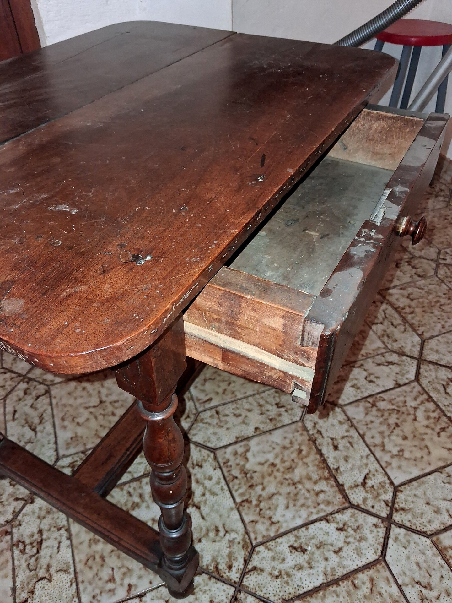 Cabaret Table in Solid Walnut from the Louis XIII Period