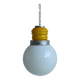 Murano glass "bulb" in yellow and white, space age, Italy 1960s