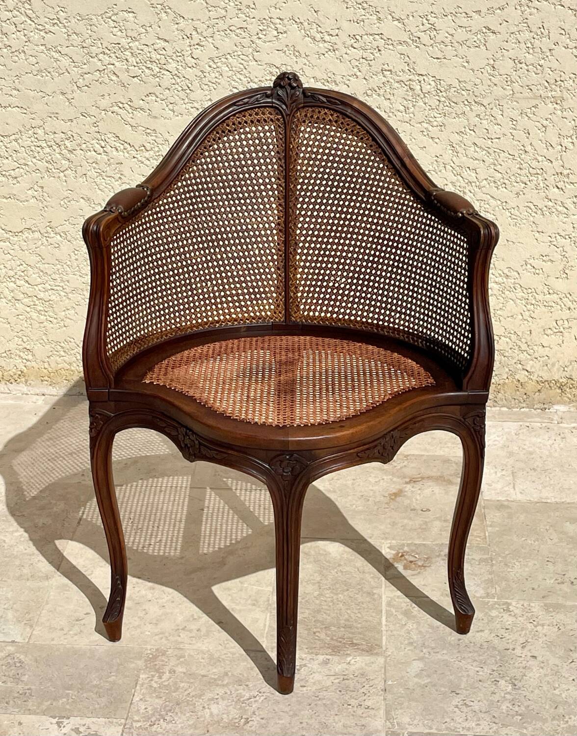 Louis XV Style Walnut Office Chair