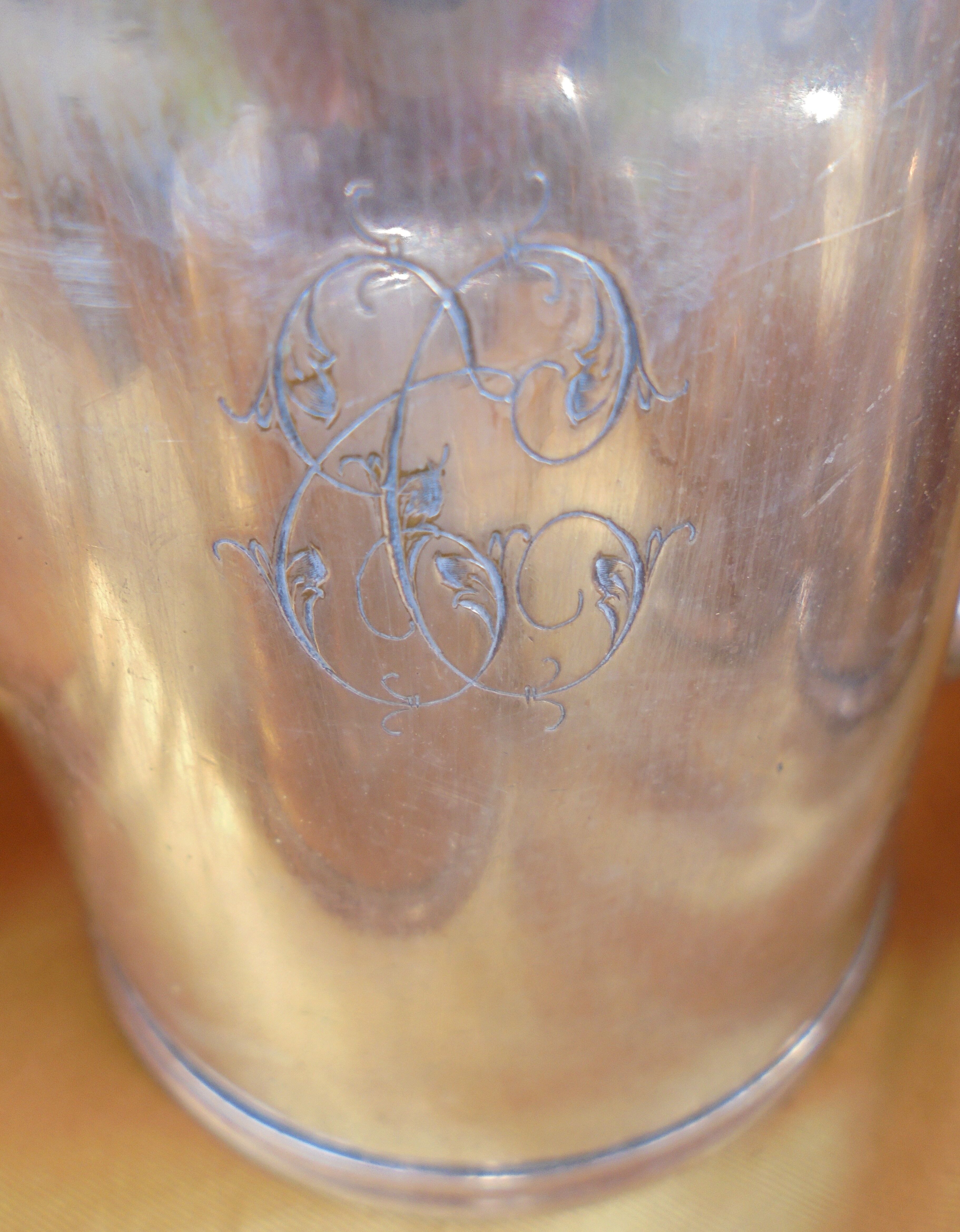 Tea Service Monogrammed Silver Metal Felix Fréres Toulouse