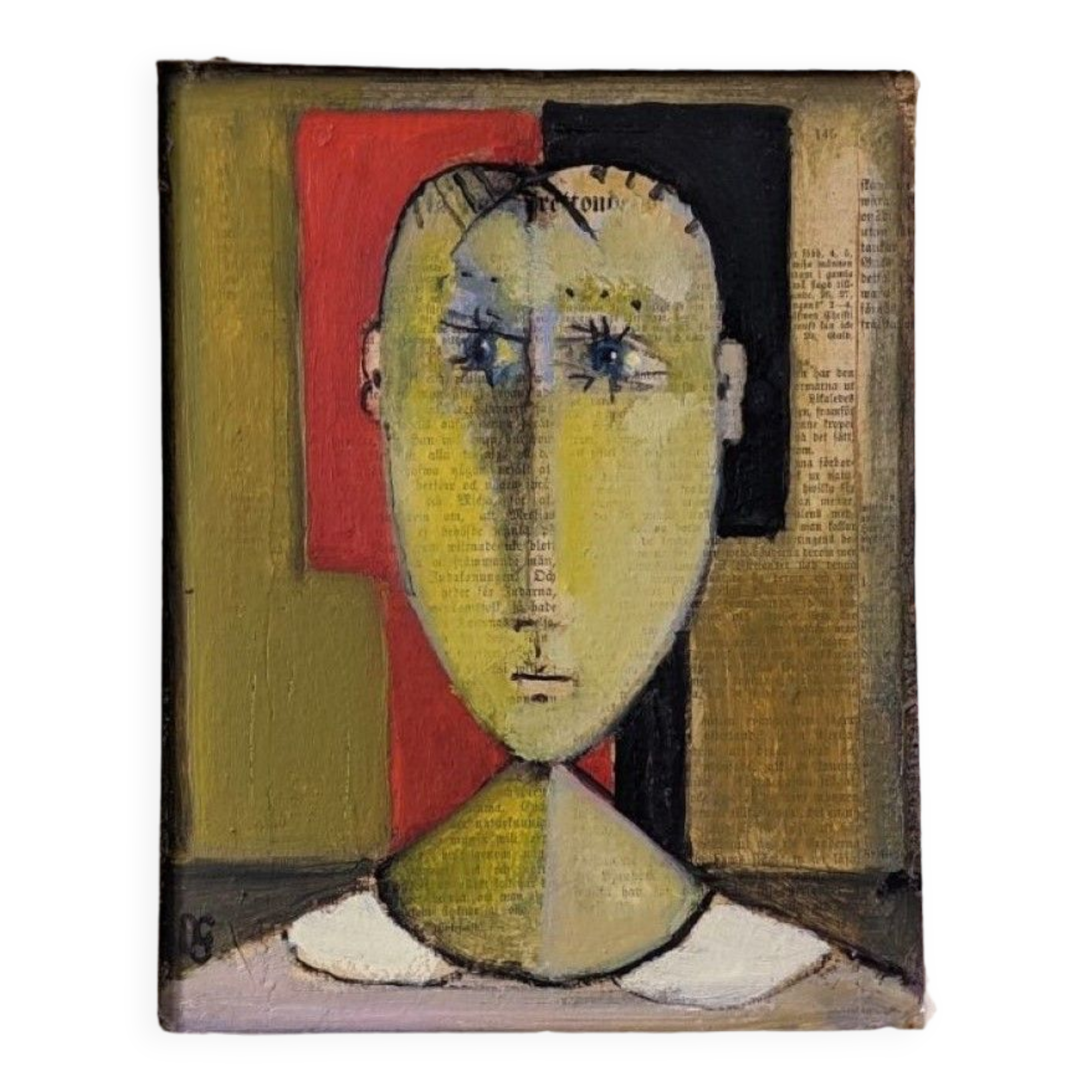 Contemporary Figurative Oil Painting "Portrait of a Boy" Framed, 2009