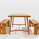 Paire de bancs Charlotte Perriand en pin Les Arcs 1970