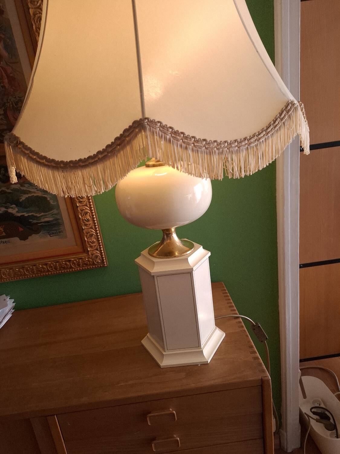 1980s lacquered metal lamp, the Dolphin