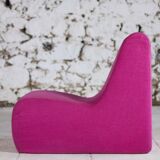 Pink wool armchair, 1970