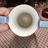 Superb Gien amphora vase with peonies (period 1960 - 1971)