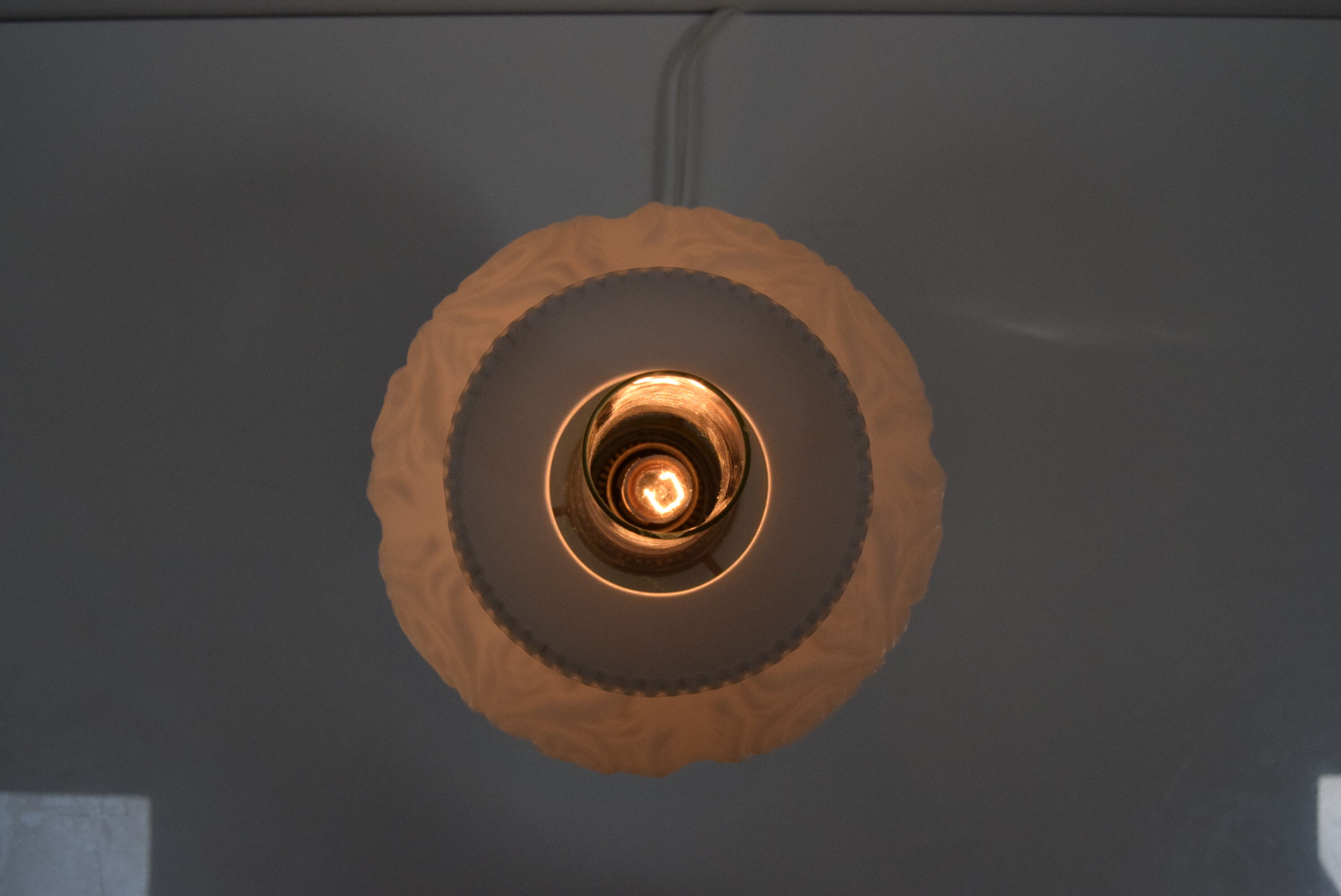 Mid-century Glass Table Lamp,1960's.