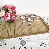 Vintage fiberglass tray, cane pattern