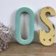 Vintage yellow sign letter S
