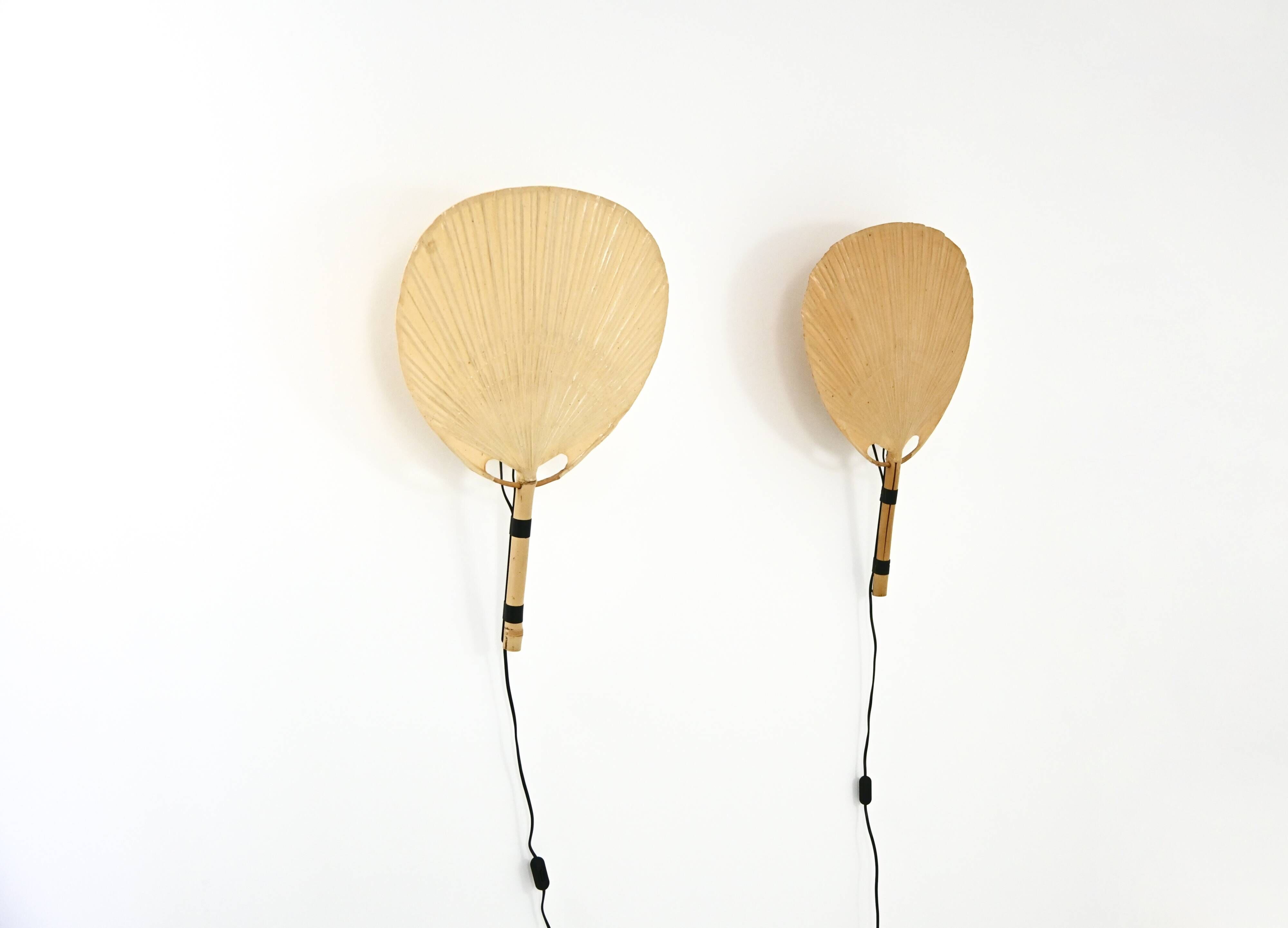Pair of wall sconces "Uchiwa" by Ingo Maurer for M Design, years
