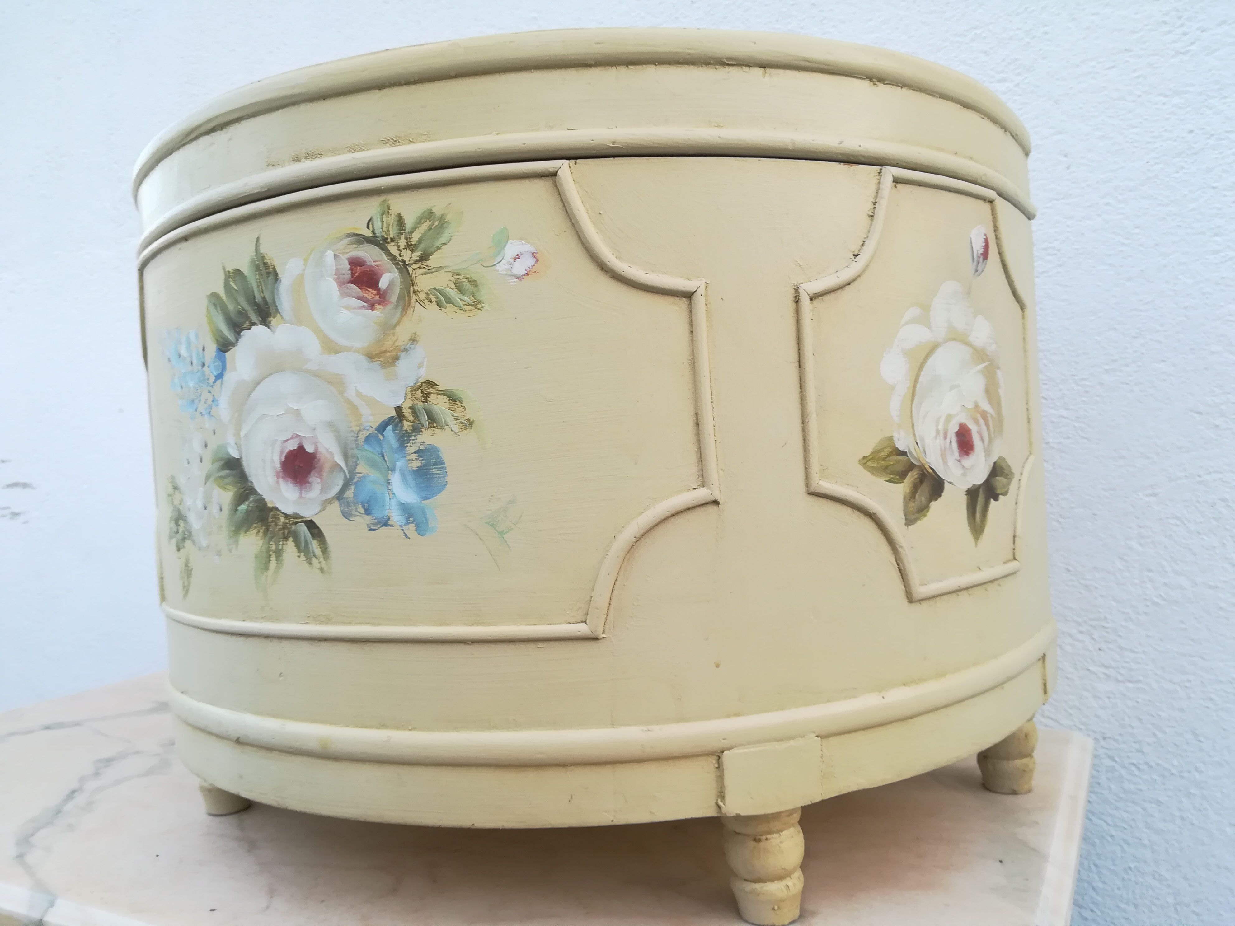 Half moon chest painted wooden