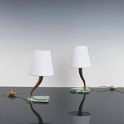 Table Lamps in Crystal and Brass by Emilio Lancia, 1930s