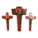 Trio de crucifix céramique orange année 70