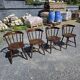 4 fauteuils bistrot style western en hêtre