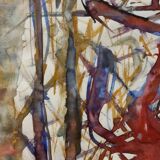 Abstract painting Rulo 1967 paper frame