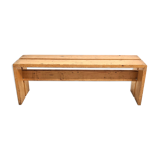 Banc en bois de pin de Charlotte Perriand pour Les Arcs