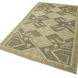 1970s handwoven antique anatolian beige rug 144 cm x 244 cm