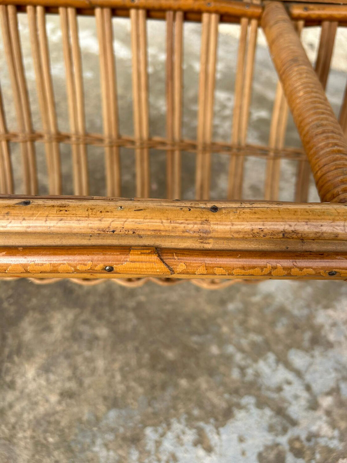 Vintage rattan magazine table