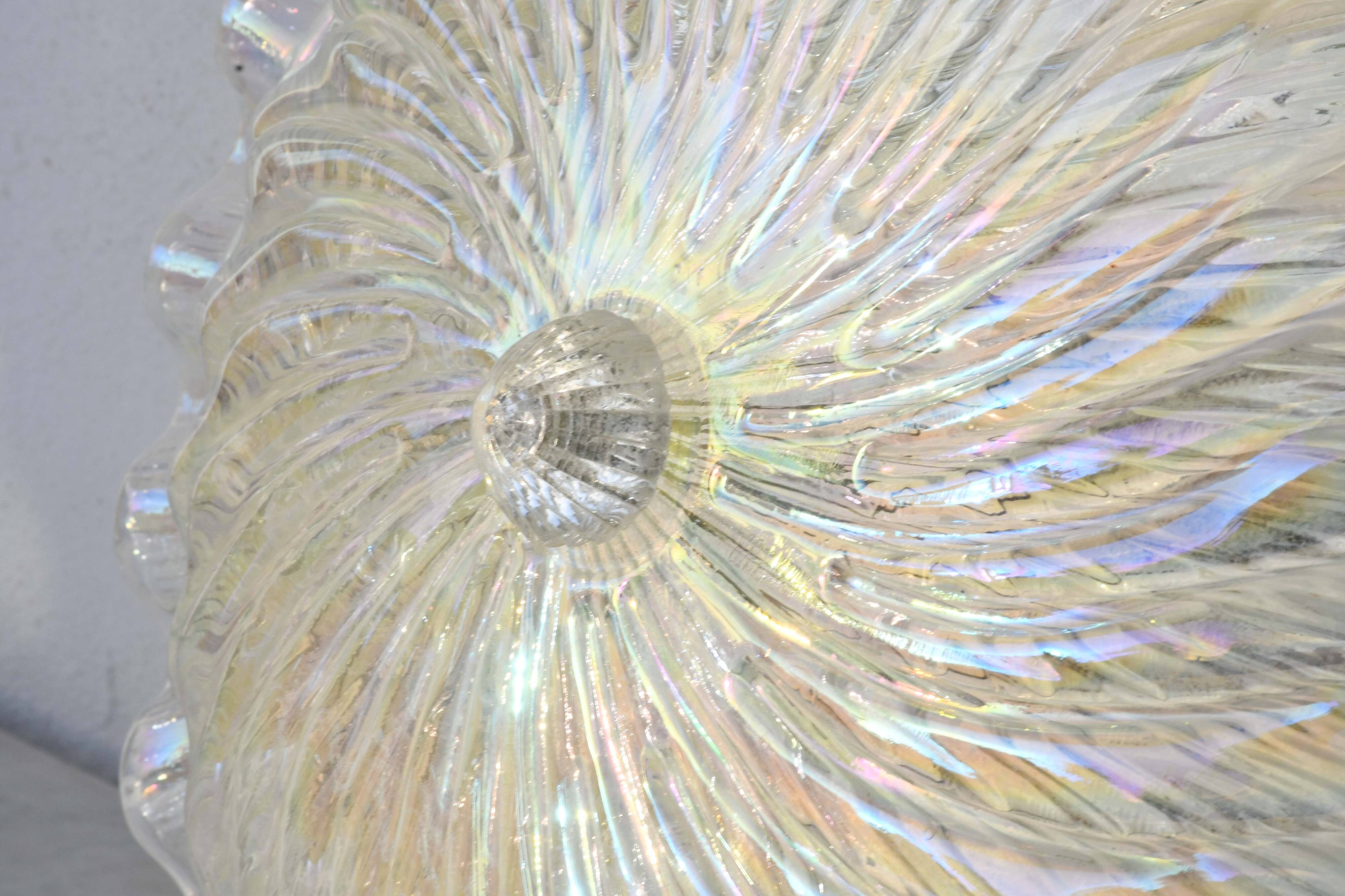 Plafonnier en verre irisé de Murano, 1970