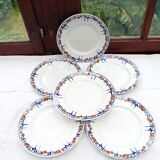 6 assiettes plates anciennes Moulin des Loups