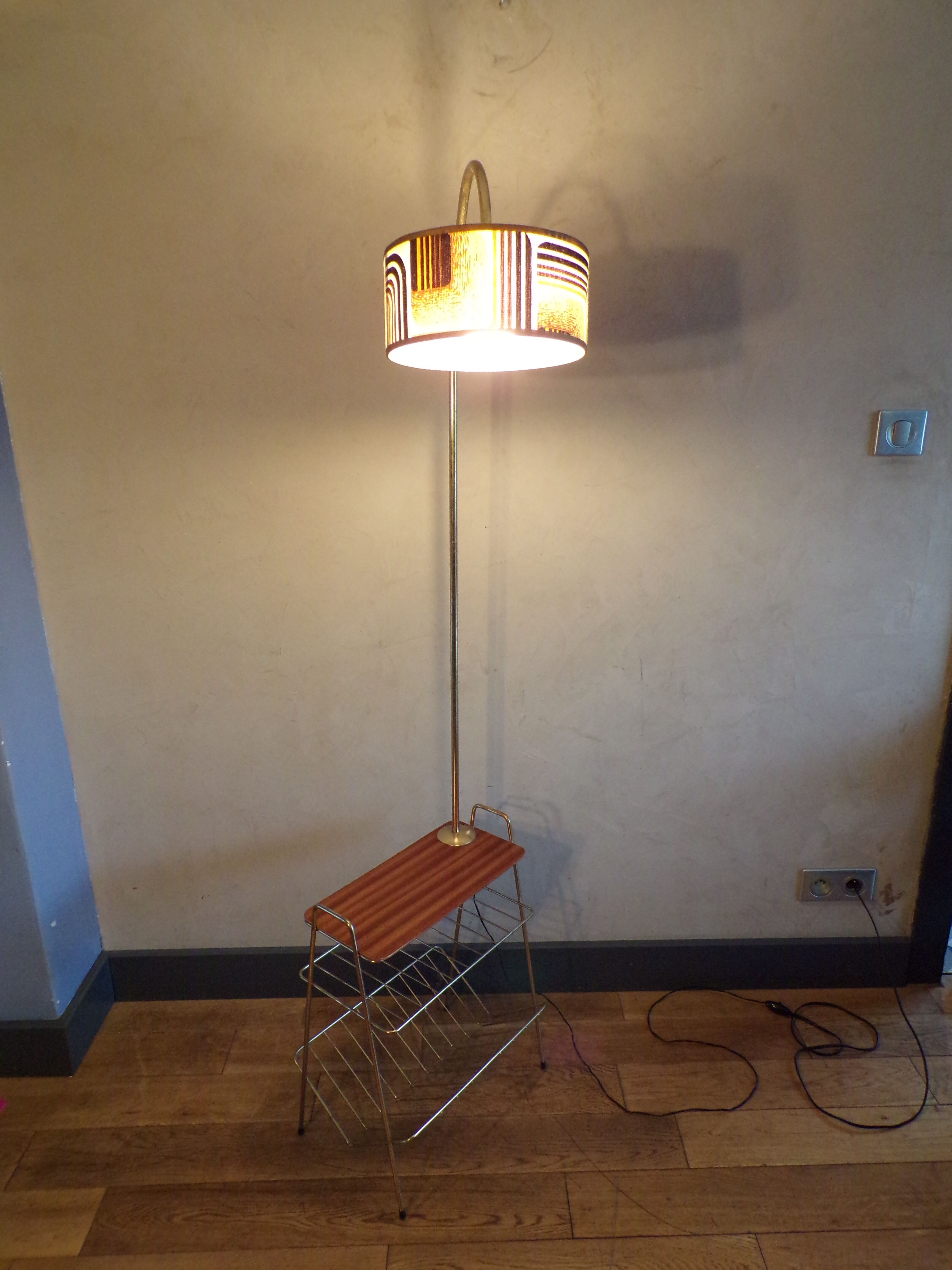 Vintage lamppost with tablet