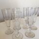 Set of 6 assorted champagne flutes late 19th century cut with cut-offs