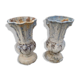 Pair of cast iron vases from 1900 from Charleville-Mézières