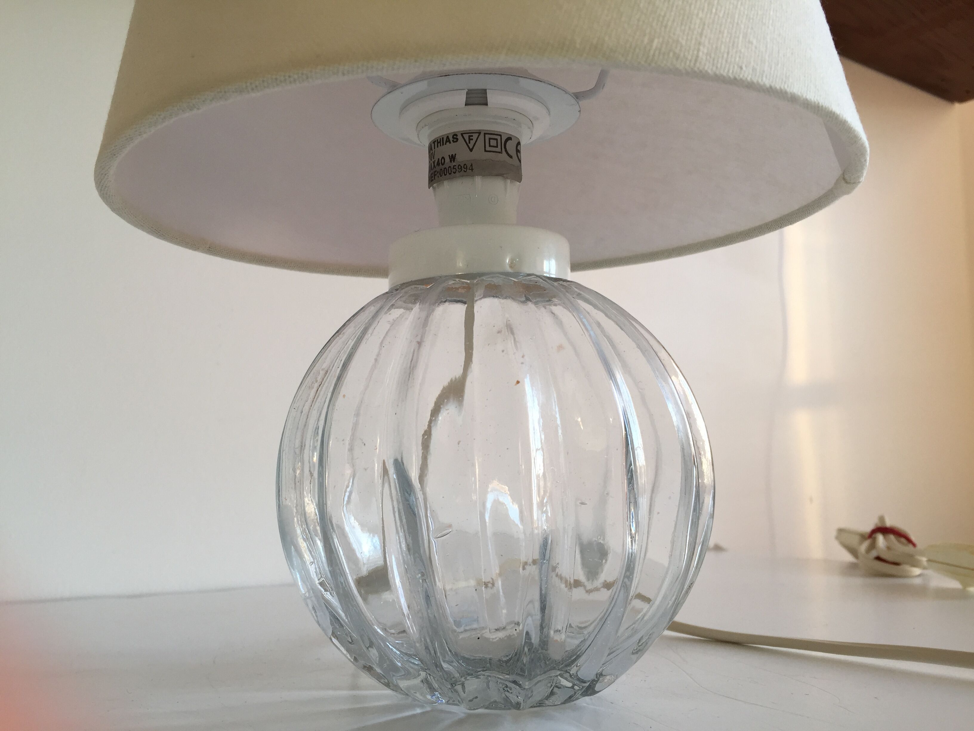 Lamp glass ball blown mathias vintage