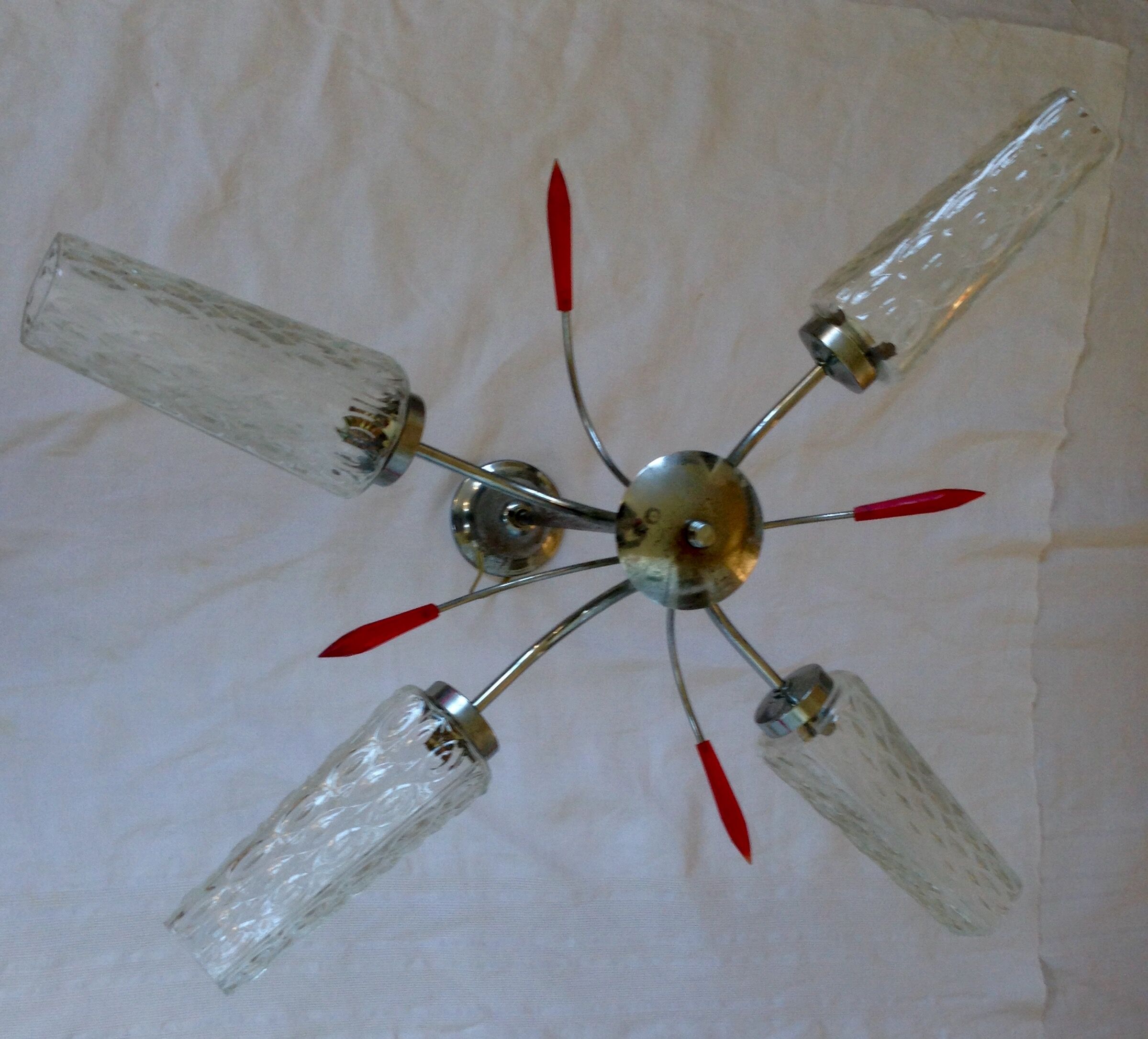 Luster four lights in glass 60 years