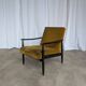 Vintage Yellow Fabric Armchair: Mid-Century Modern Lounge Chair