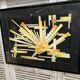 Old painting monique laville volcanic eruption + black wood frame